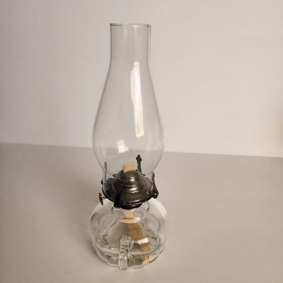 Lamplight Farms Oil Lamp Hurricane Lamp Clear Glass with Pewter - Picture 4 of 7